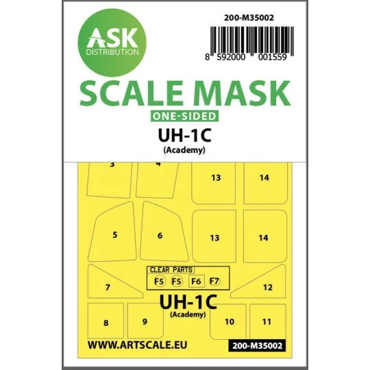 UH-1C one-sided painting mask for Academy, 1/35 - Art Scale Kit 200...