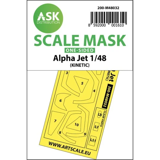 Alpha Jet one-sided painting mask for Kinetic - Art Scale Kit 200-M...