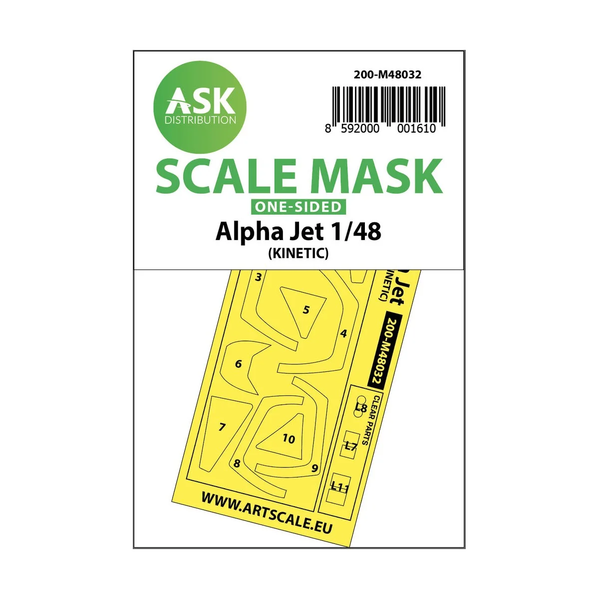 Alpha Jet one-sided painting mask for Kinetic - Art Scale Kit 200-M...