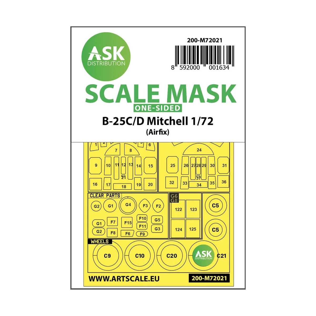 B-25C/D Mitchell one-sided for Airfix, 1/72 - Art Scale Kit 200-M72021