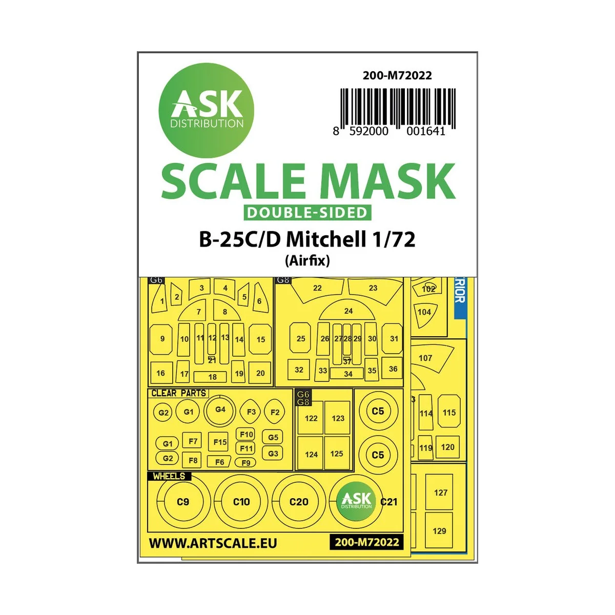 B-25C/D Mitchell double-sided for Airfix - Art Scale Kit 200-M72022