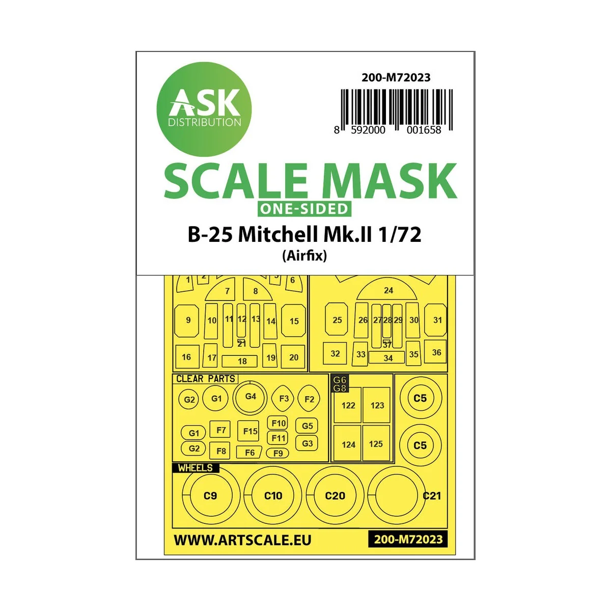 B-25 Mitchell Mk.II one-sided for Airfix, 1/72 - Art Scale Kit 200-...