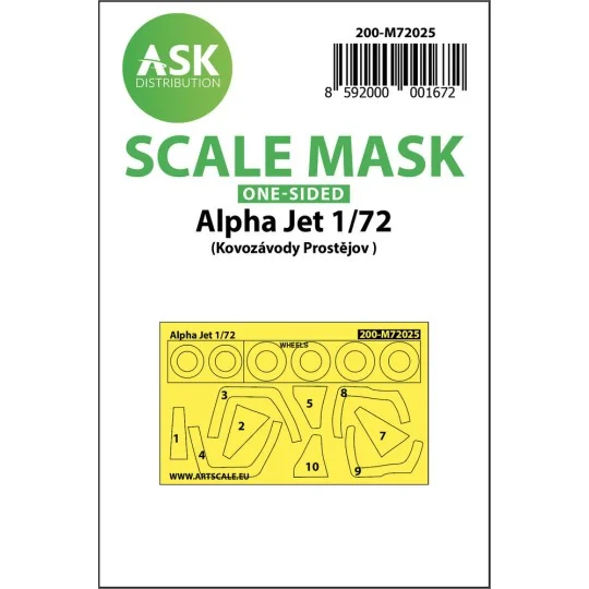 Alpha Jet one-sided painting mask, 1/72 - Art Scale Kit 200-M72025