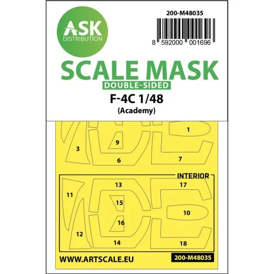 F-4C double-sided painting mask for Academy - Art Scale Kit 200-M48035