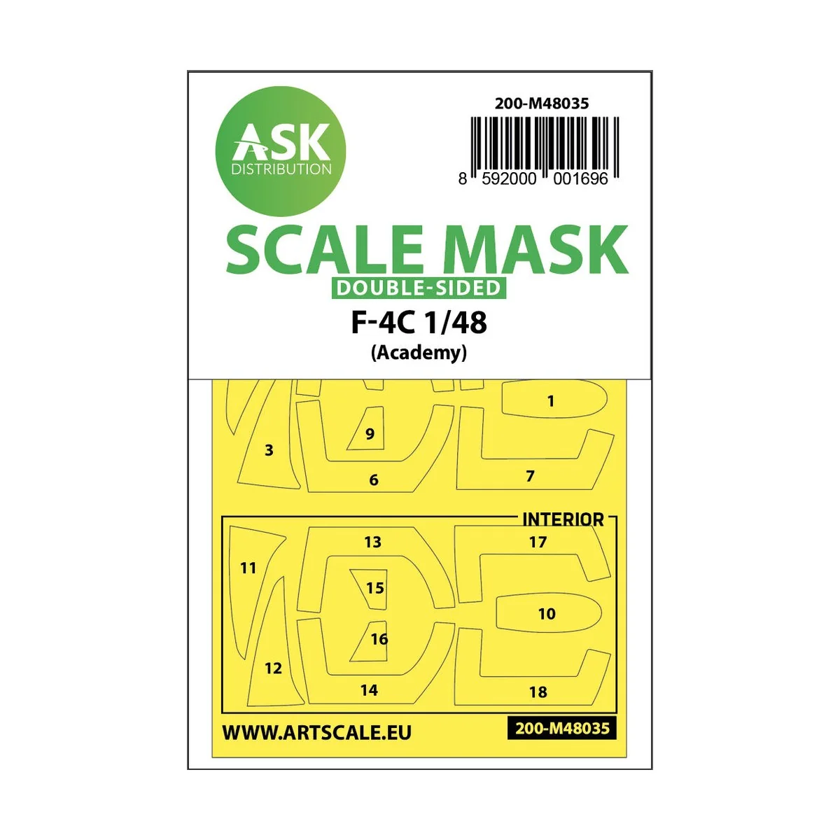 F-4C double-sided painting mask for Academy - Art Scale Kit 200-M48035