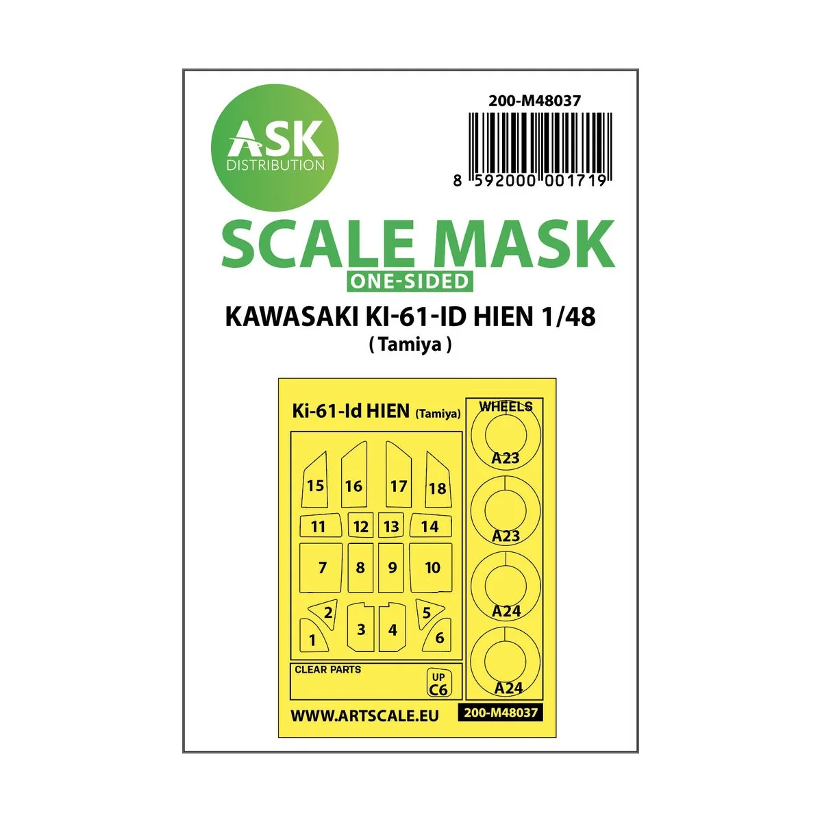 Kawasaki Ki-61-ID Hien one-sided painting mask for Tamiya, 1/48 - A...