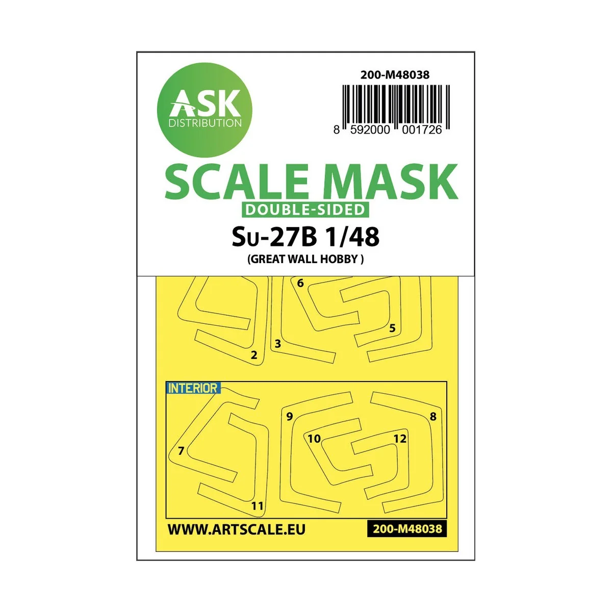 SU-27 Flanker B double-sided painting mask for Great Wall Hobby, 1/...