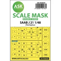 SAAB J21 double-sided painting mask for Pilot Replicas - Art Scale ...