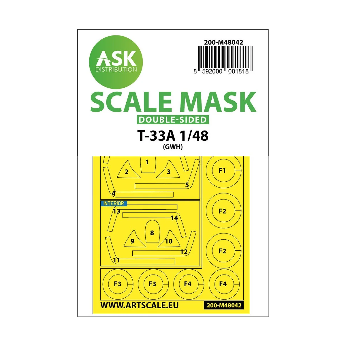 T-33A double-sided painting mask for Great Wall Hobby, 1/48 - Art S...