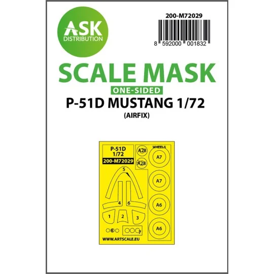 P-51D Mustang one-sided painting mask for Airfix, 1/72 - Art Scale ...
