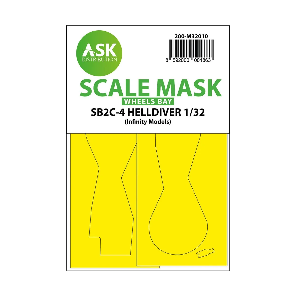 SB2C-4 Helldiver wheel bays express mask for Infinity, 1/32 - Art S...