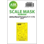 deHavilland Vampire T.11 one-sided painting mask for Airfix - Art S...