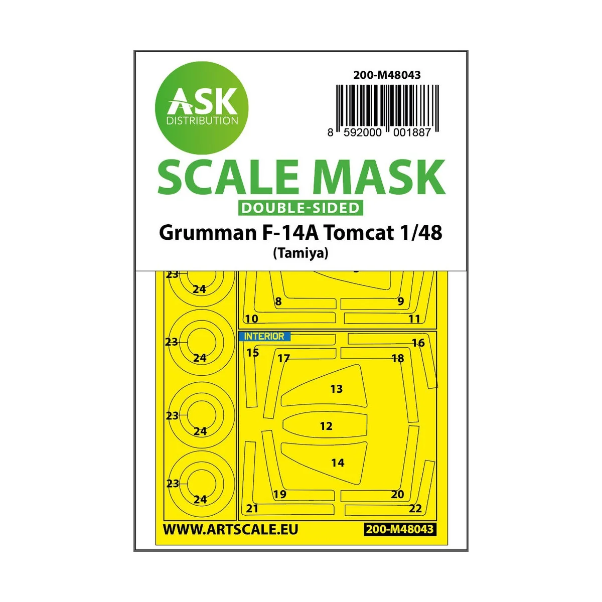 F-14A Tomcat double-sided painting mask for Tamiya - Art Scale Kit ...