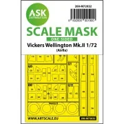 Vickers Wellington Mk.II one-sided painting mask for Airfix - Art S...