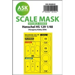 Henschel Hs 129 double-sided painting mask for Hasegawa / Hobby2000...