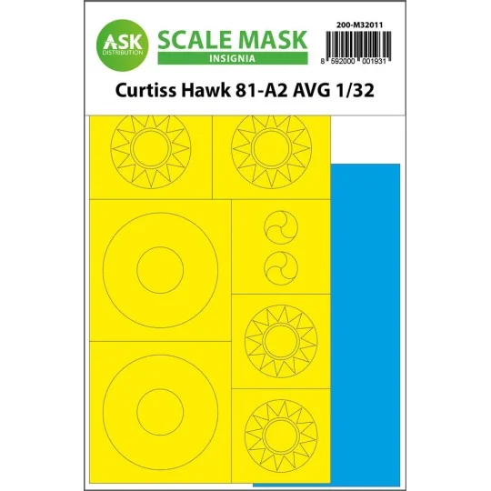Curtiss Hawk 81-A2 AVG INSIGNIA masks for Great Wall Hobby - Art Sc...