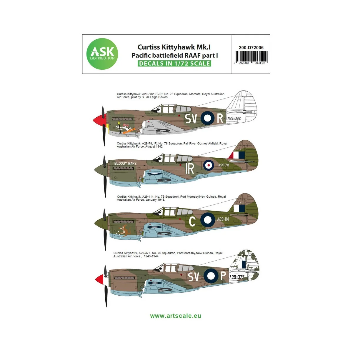 Curtiss Kittyhawk MK.I Pacific battlefield RAAF 1942-1944 part I, 1...