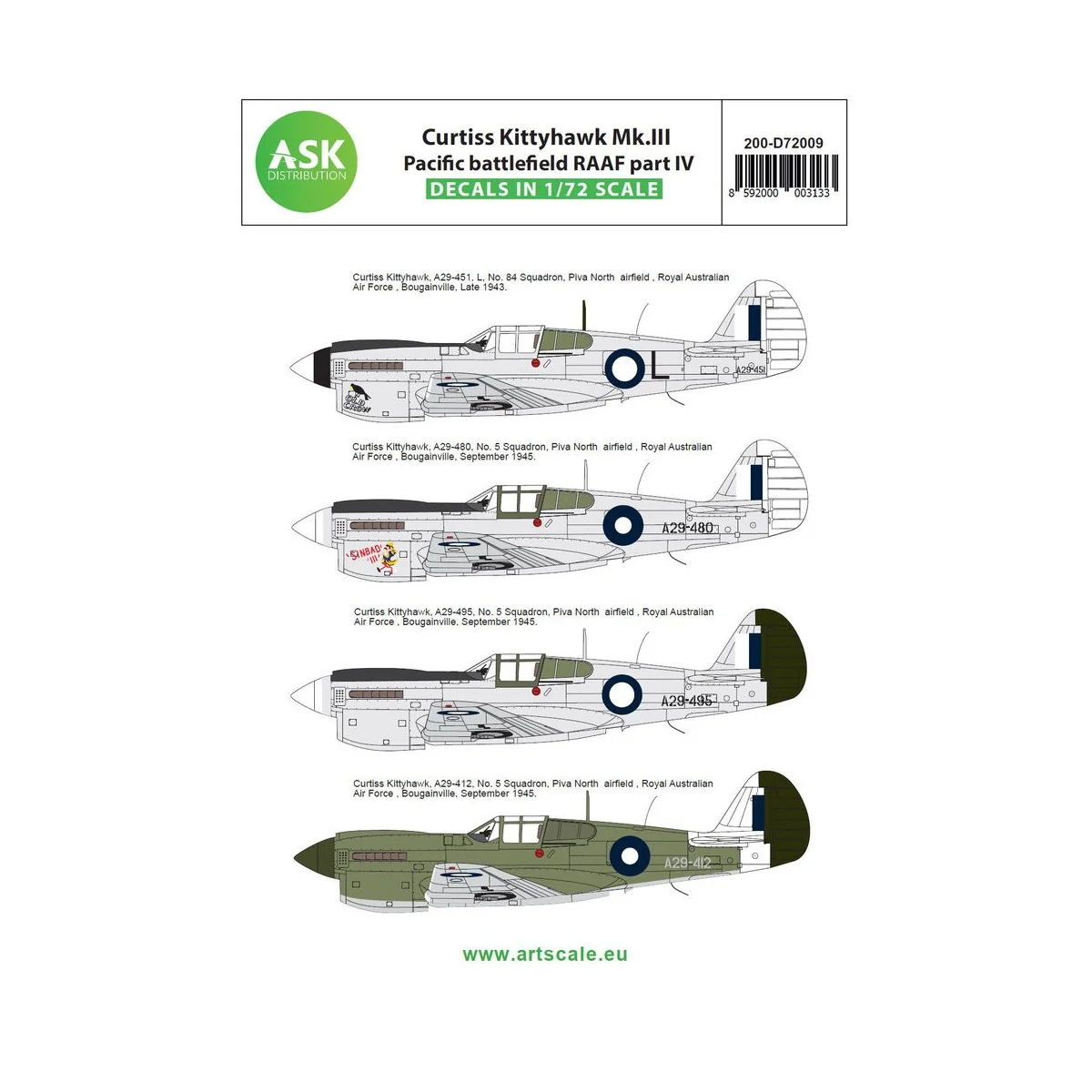 Curtiss Kittyhawk Mk.III Pacific battlefield RAAF part IV - Art Sca...