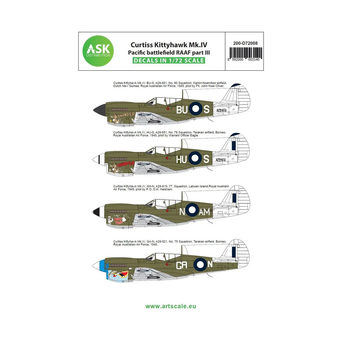 Curtiss Kittyhawk Mk.IV Pacific battlefield RAAF part III - Art Sca...