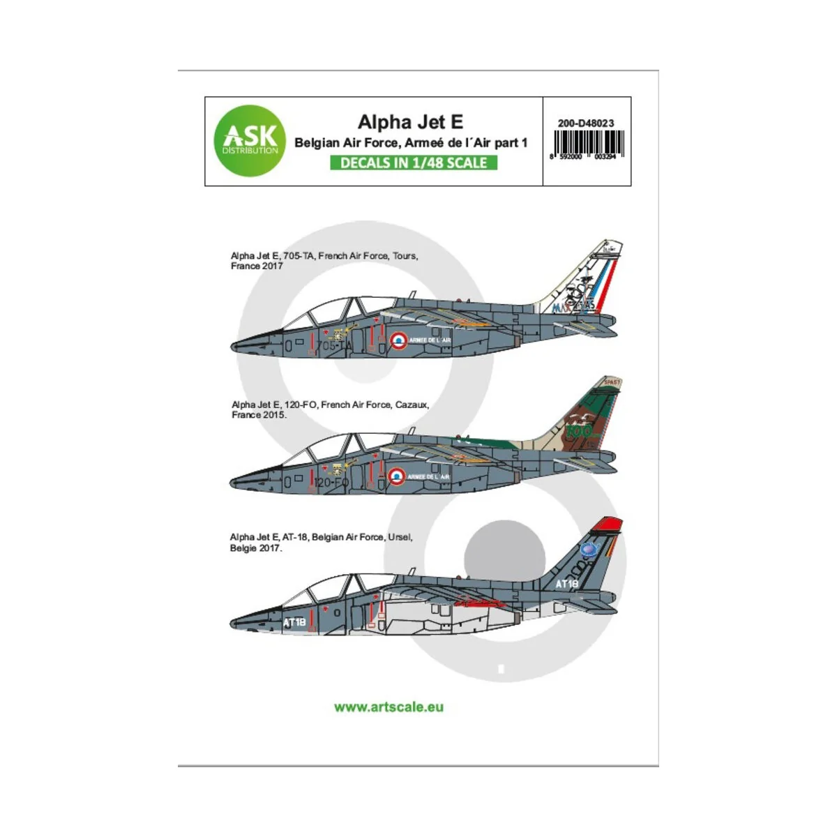 Alpha Jet E Belgian AF and Armeé de l´Air - Art Scale Kit 200-D48023