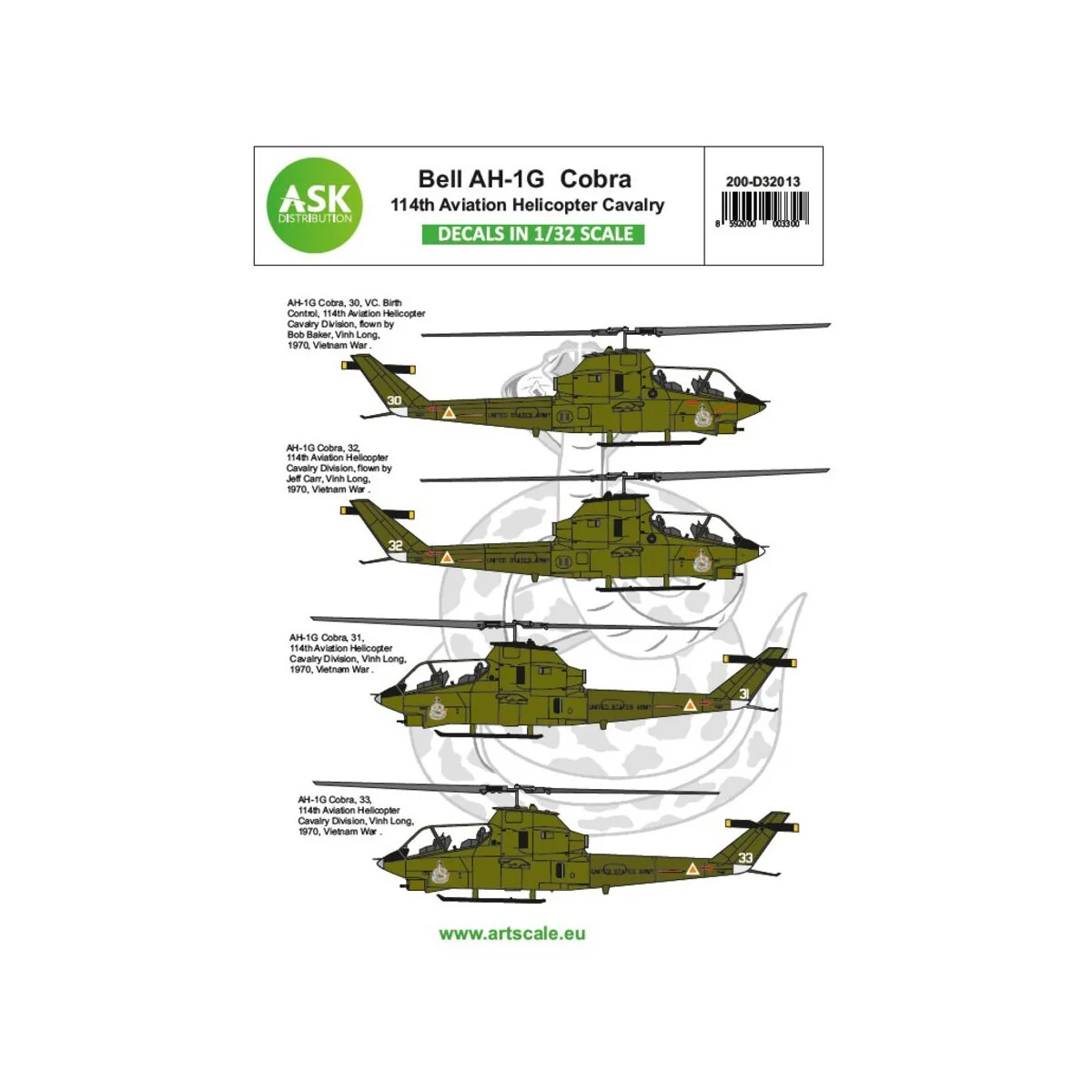 Bell AH-1G Cobra 11th Aviation Helicopter Cavalry part 3, 1/32 - Ar...