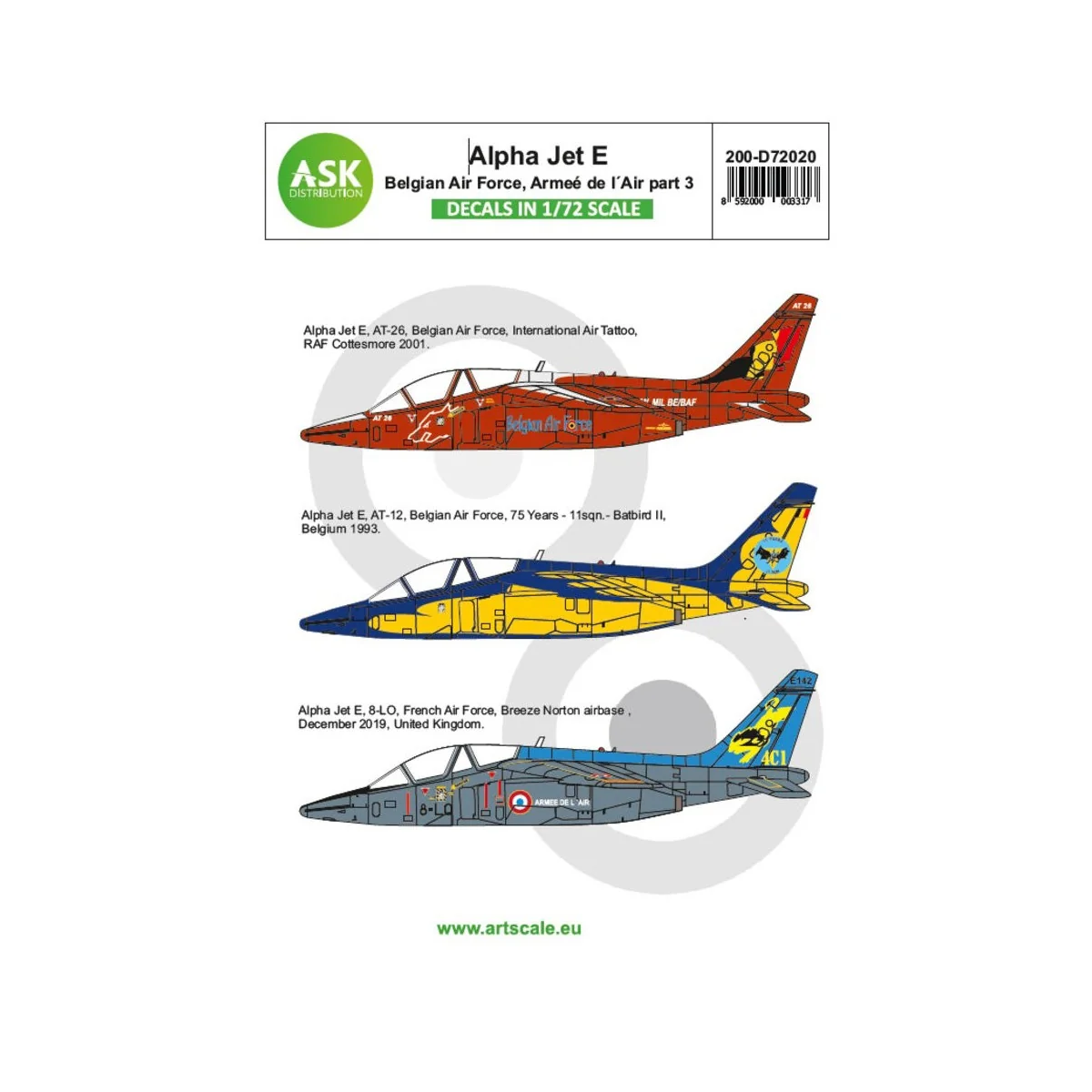 Alpha Jet E Belgian Air Force and Armeé de l´Air part 3 - Art Scale...