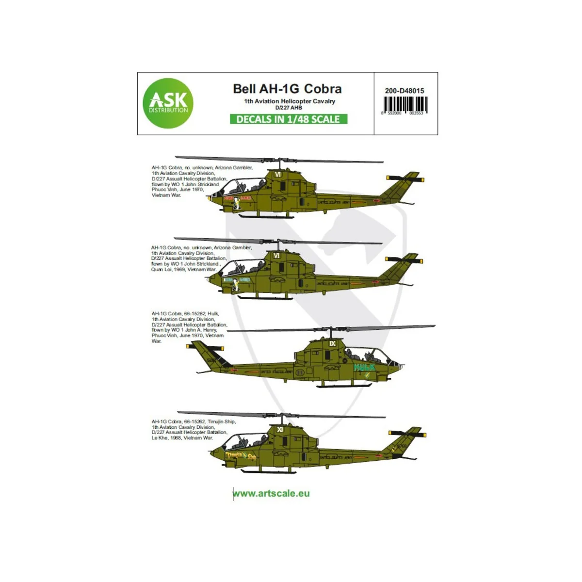 Bell AH-1G Cobra 1th Aviation Helicopter Cavalery D/227 AHB part 1,...