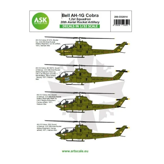 Bell AH-1G Cobra 20th Aerial Rocket artilery part 1, 1/32 - Art Sca... Bell AH-1G Cobra 20th Aerial Rocket artilery part 1, 1/32 - Art Sca...