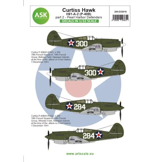 Curtiss H81-A-2 part 2 - Pearl Harbor Defenders - Art Scale Kit 200...