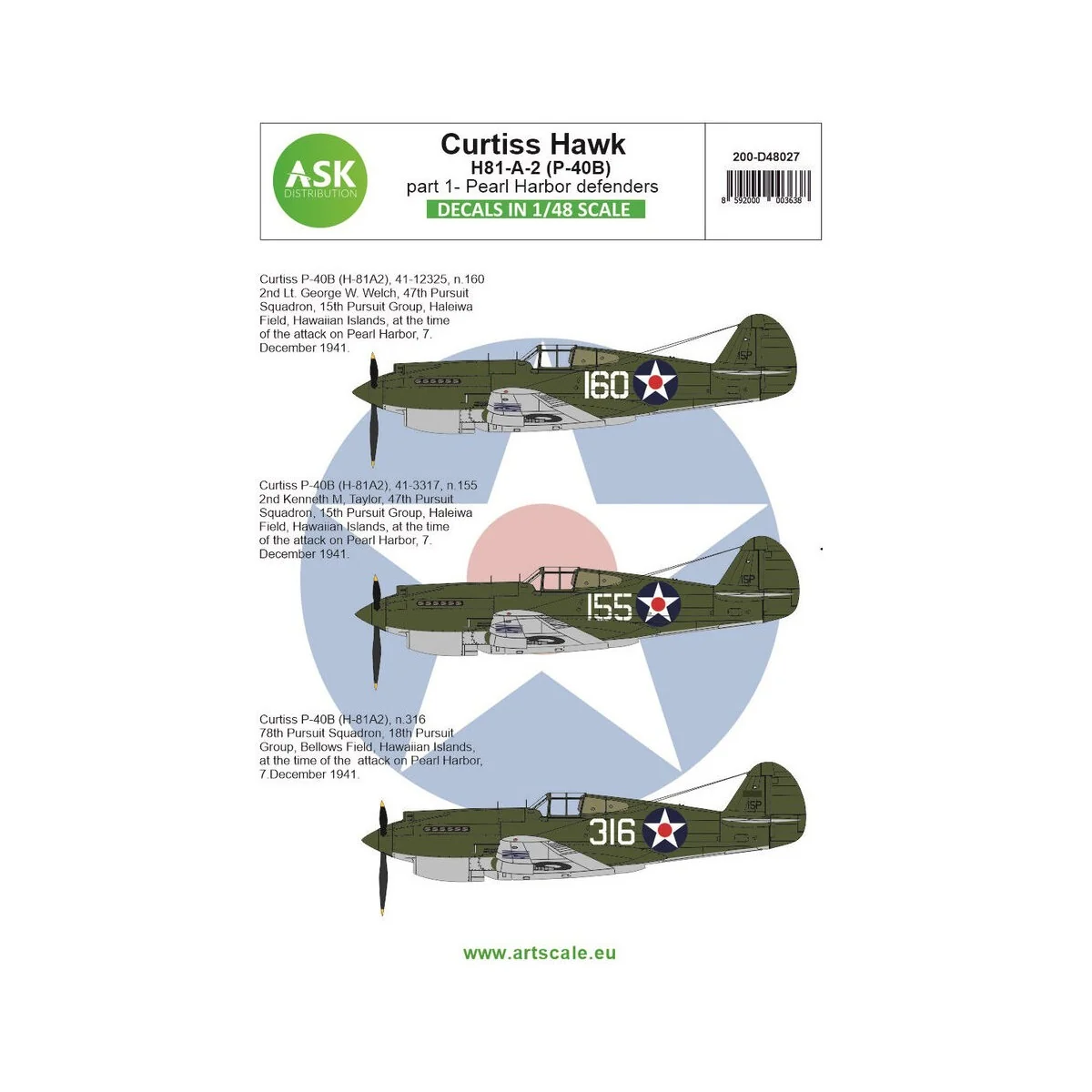Curtiss Hawk 81-A-2 (P-40B) part 1 - Pearl Harbor defenders - Art S...