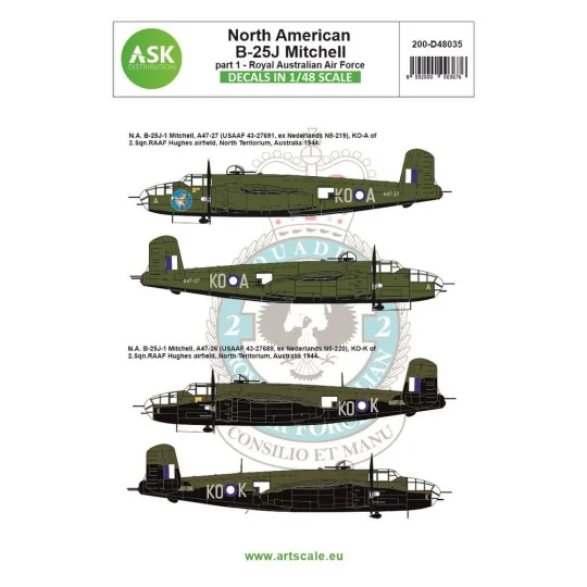 B-25J Mitchell part 1 - Royal Australian Air Force, 1/48 - Art Scal... B-25J Mitchell part 1 - Royal Australian Air Force, 1/48 - Art Scal...