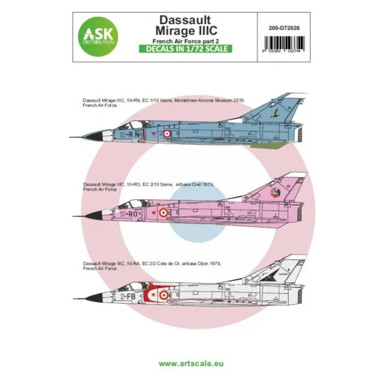 Mirage IIIC French Air Force part 2, 1/72 - Art Scale Kit 200-D72026 Mirage IIIC French Air Force part 2, 1/72 - Art Scale Kit 200-D72026