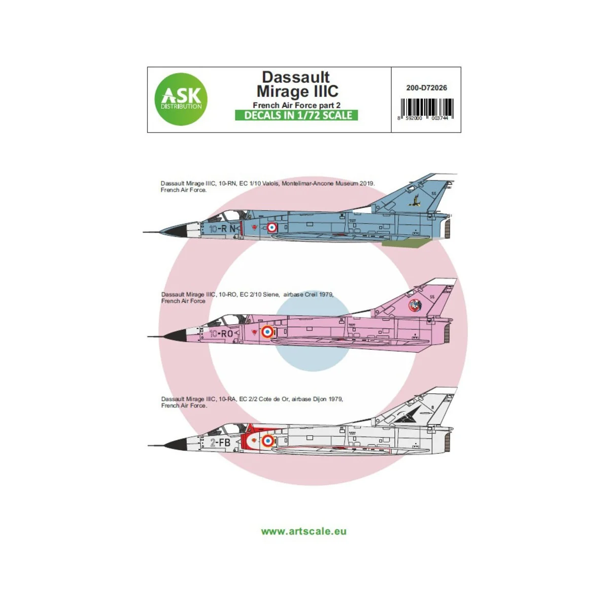 Mirage IIIC French Air Force part 2 - Art Scale Kit 200-D72026