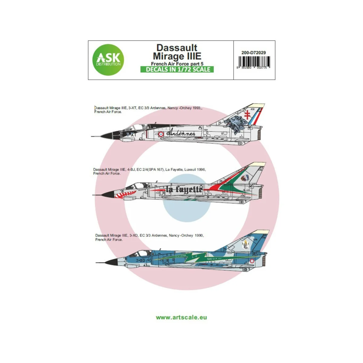 Mirage IIIE French Air Force part 5 - Art Scale Kit 200-D72029