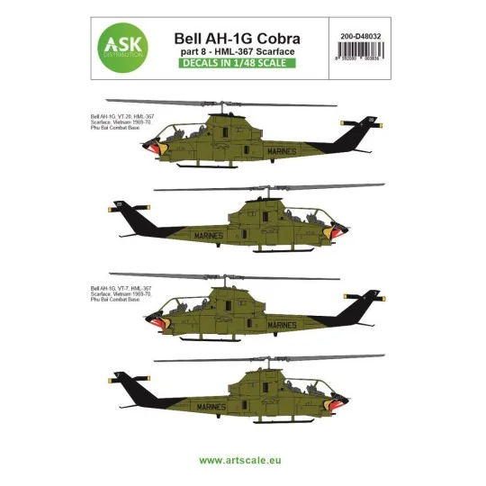 Bell AH-1G Cobra part 8 - HML367 Scarface, 1/48 - Art Scale Kit 200...