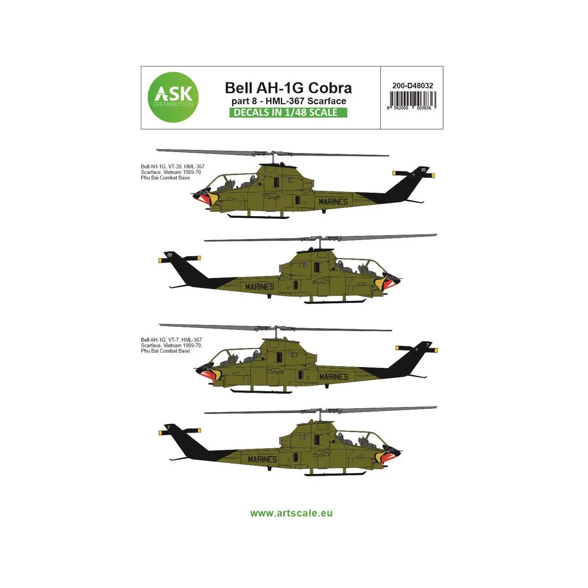 Bell AH-1G Cobra part 8 - HML367 Scarface - Art Scale Kit 200-D48032
