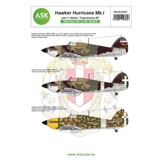 Hawker Hurricane Mk.I part 1 - Italian AF and Jugoslavia AF, 1/32 -... Hawker Hurricane Mk.I part 1 - Italian AF and Jugoslavia AF, 1/32 -...