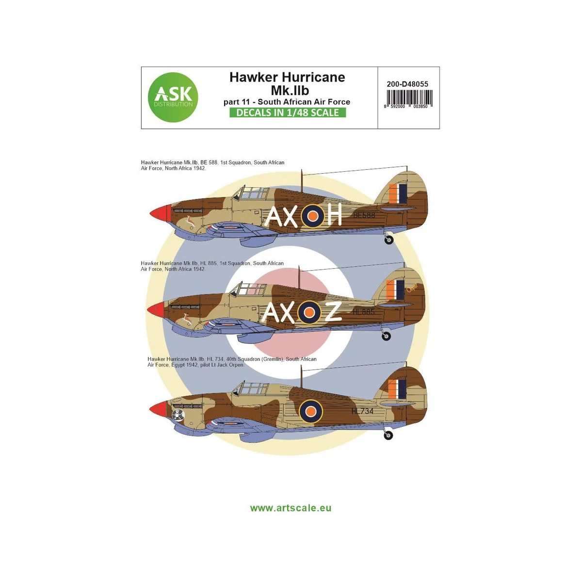 Hawker Hurricane Mk.IIB part 11 - South African Air Force - Art Sca...