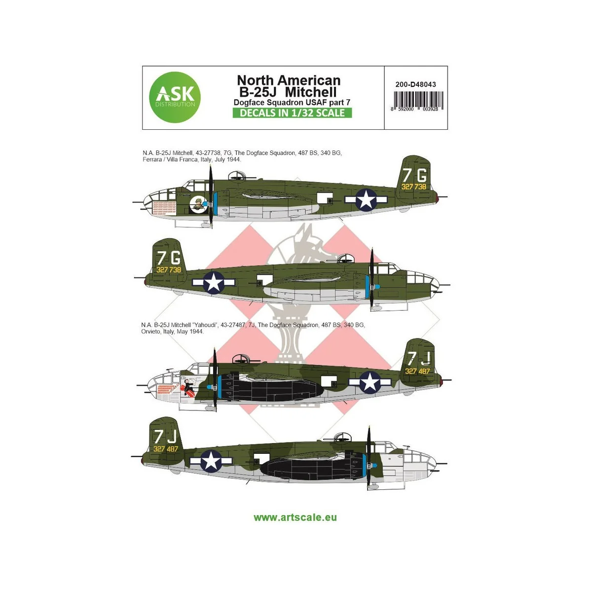 B-25J Mitchell part 7 - US Dogface Squadron, Yahoudi, Mediterranean...