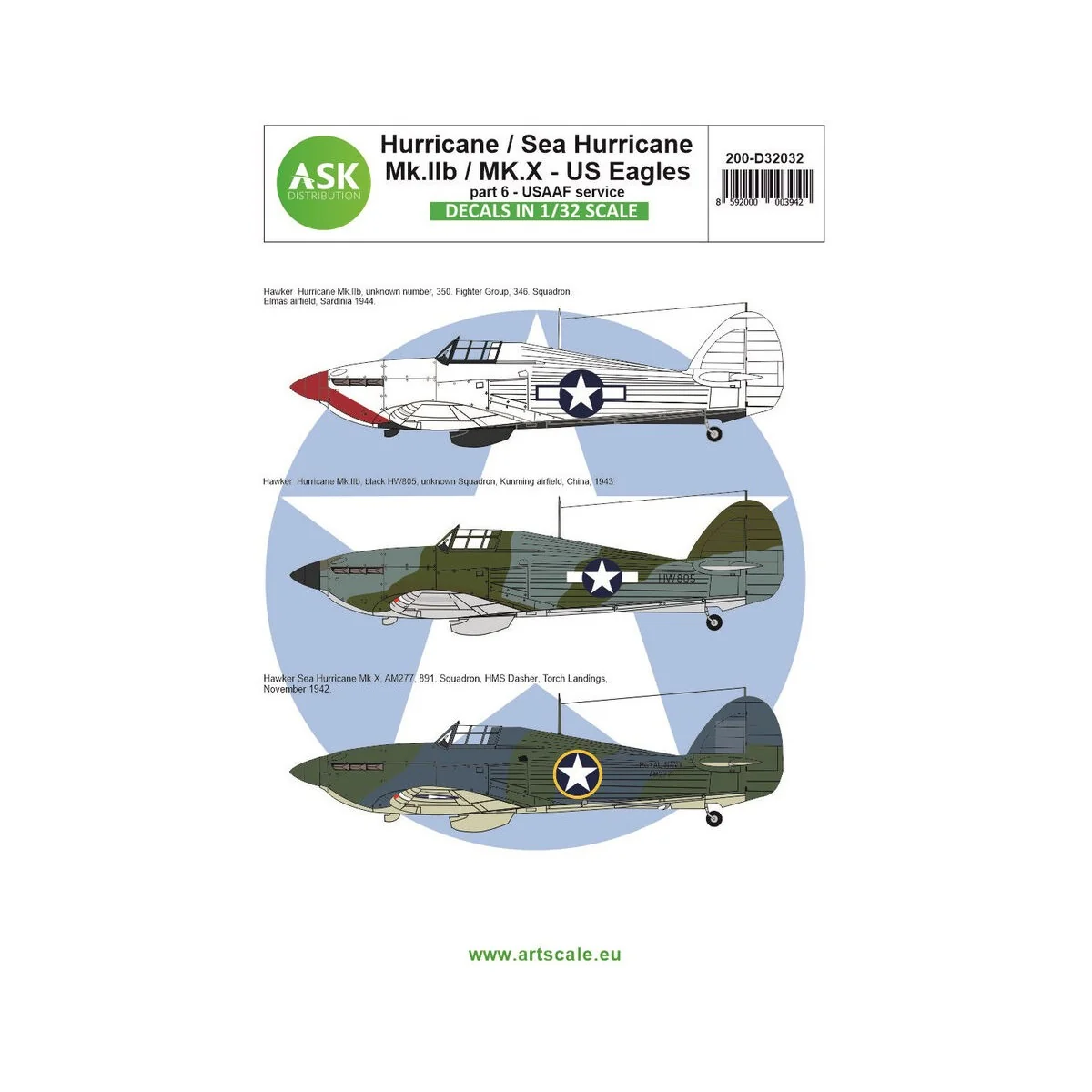 Hawker Hurricane Mk.IIB / Mk.X part 6 - US Eagles, 1/32 - Art Scale... Hawker Hurricane Mk.IIB / Mk.X part 6 - US Eagles, 1/32 - Art Scale...