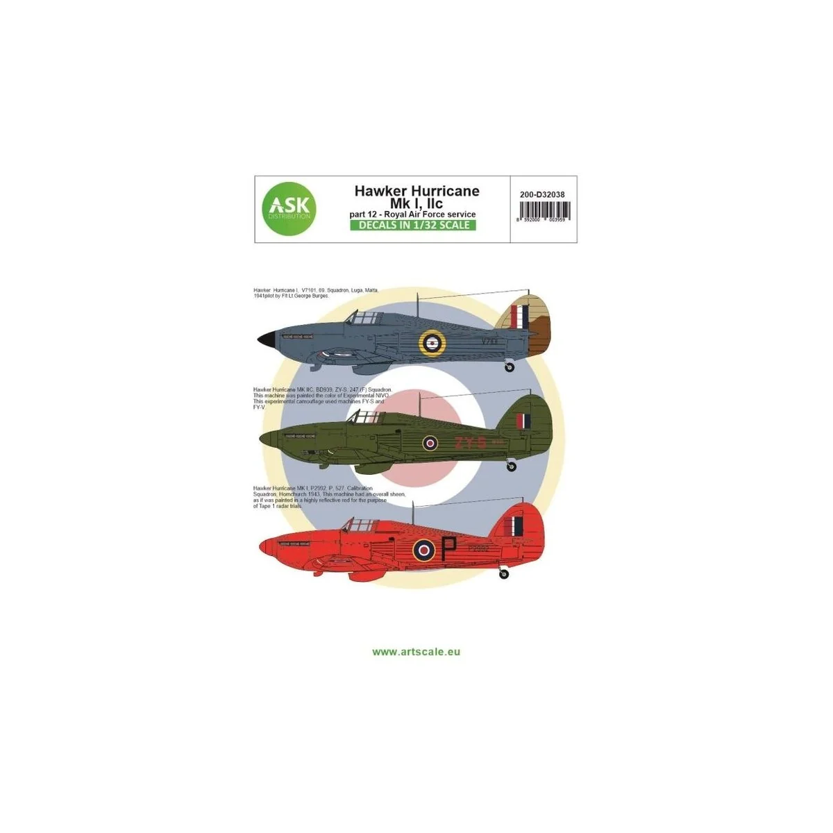 Hawker Hurricane Mk.I / Mk.IIc part 12 - Royal Air Force, 1/32 - Ar...