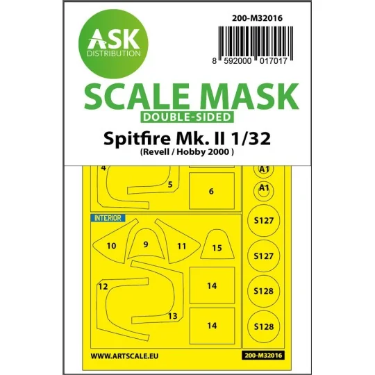 Spitfire Mk.II double-sided express masks for Revell / Hobby2000, 1...