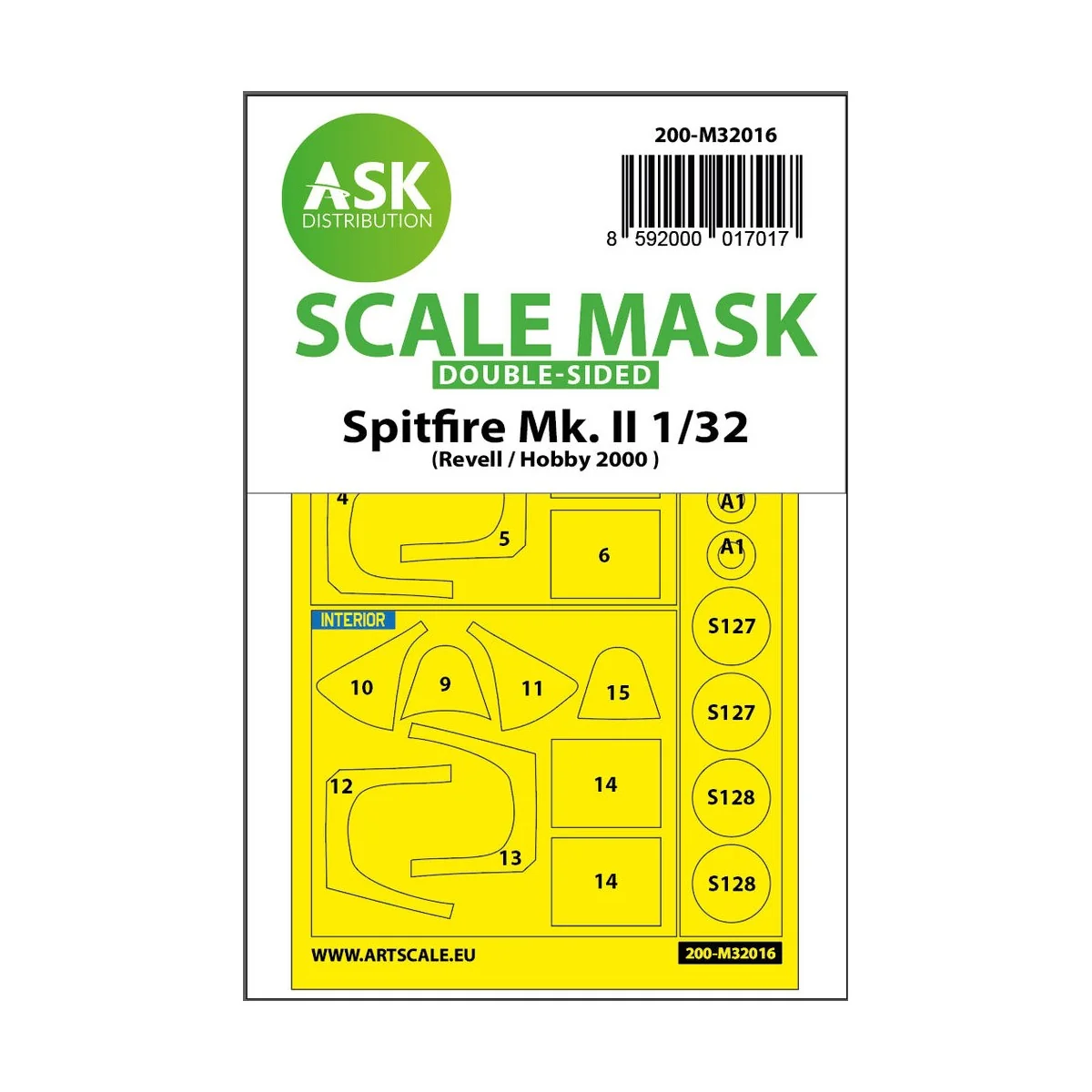 Spitfire Mk.II double-sided express masks for Revell / Hobby2000, 1...