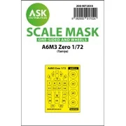 A6M3 Zero one-sided painting mask for Tamiya, 1/72 - Art Scale Kit ...