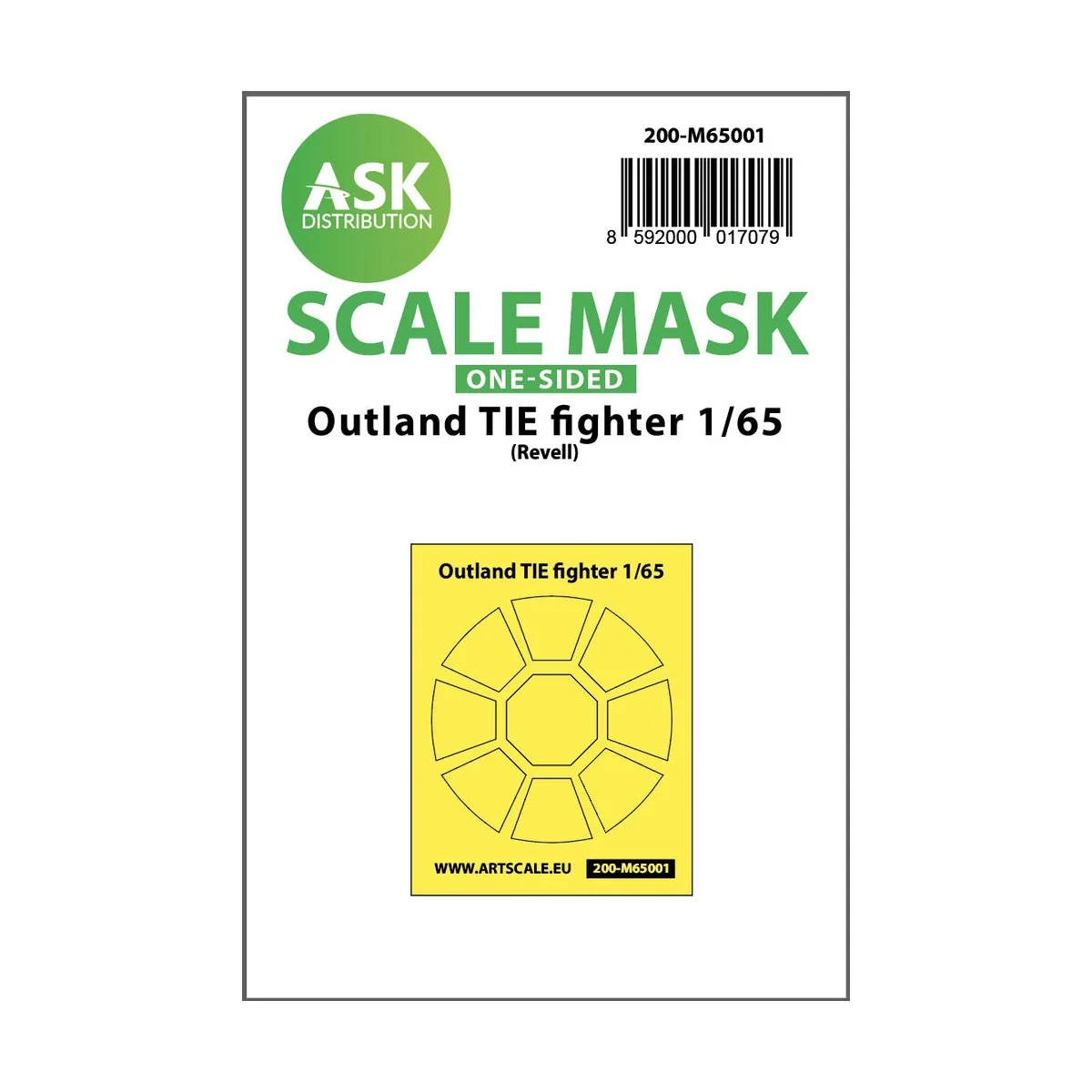 Outland TIE fighter one-sided painting mask for Revell - Art Scale ...