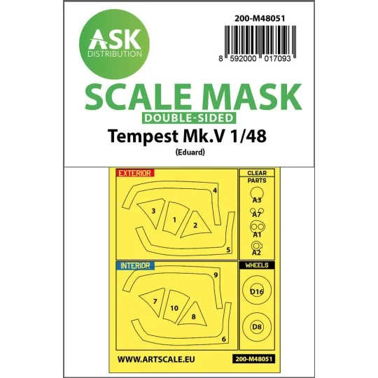 Tempest Mk.V double-sided express mask for Eduard - Art Scale Kit 2...
