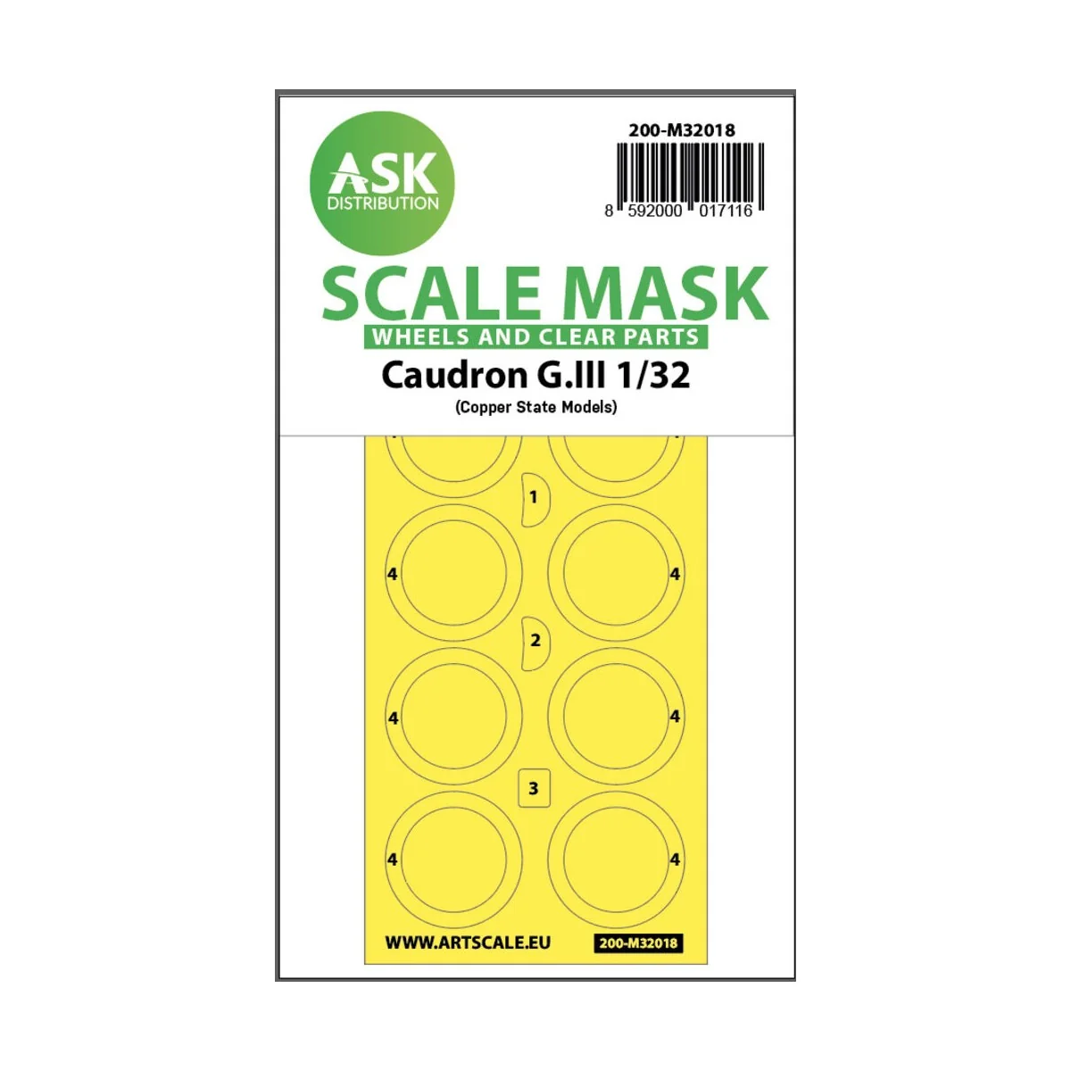 Caudron G.III double-sided express masks for CSM - Art Scale Kit 20...