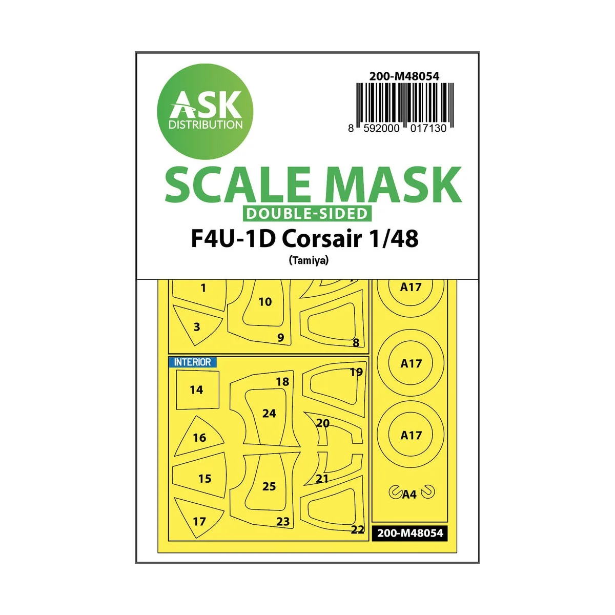 F4U-1D Corsair double-sided express mask for Tamiya - Art Scale Kit...