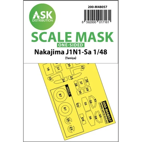 Nakajima J1N1-Sa one-sided express mask for Tamiya - Art Scale Kit ...