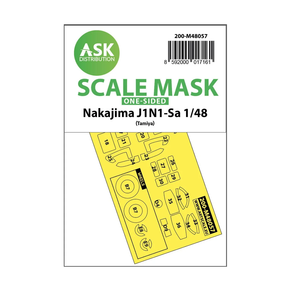 Nakajima J1N1-Sa one-sided express mask for Tamiya, 1/48 - Art Scal...